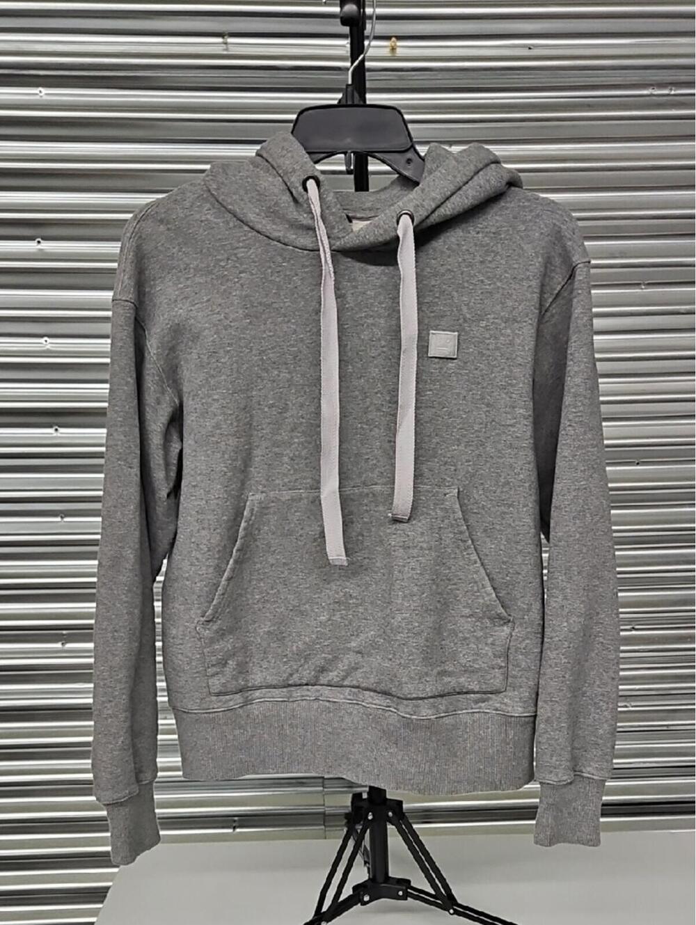 Acne Studios Gray Pullover Hoodie with Subtle Logo